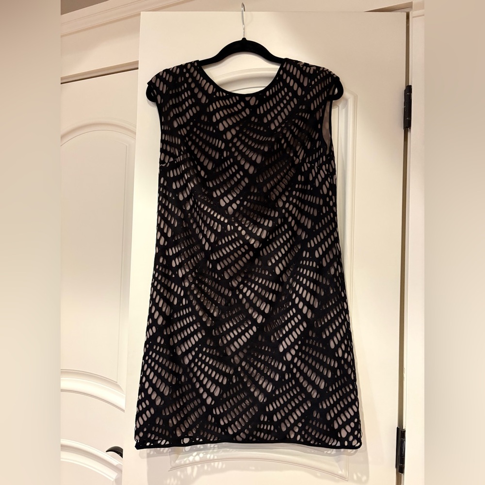 Marc New York Black and Cream Geometric Mini Dress